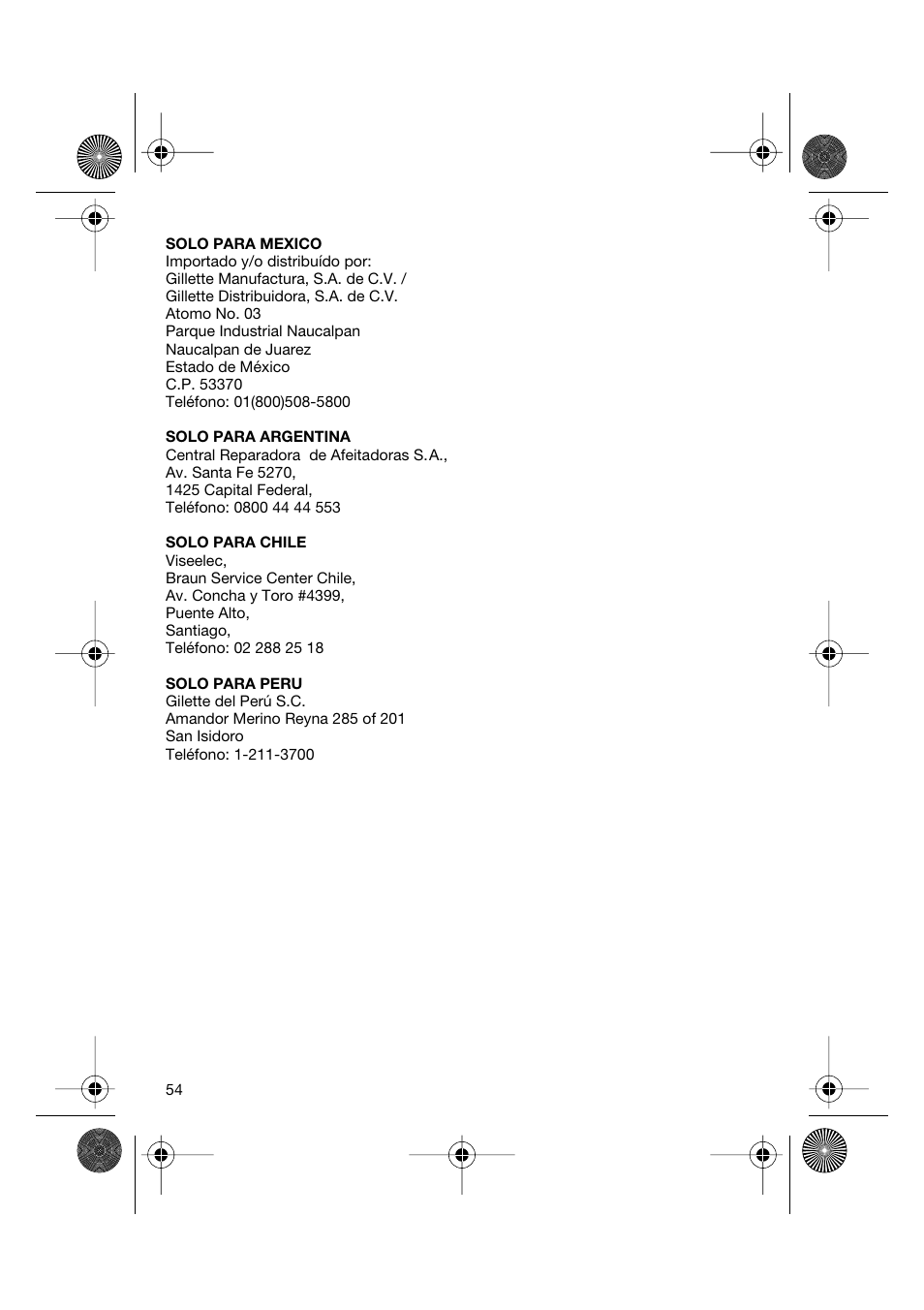 Braun BP2550 User Manual | Page 54 / 62