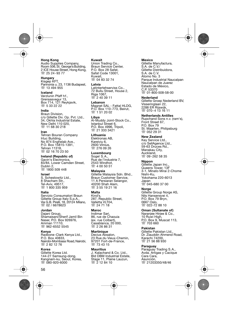 Braun BP2550 User Manual | Page 56 / 62