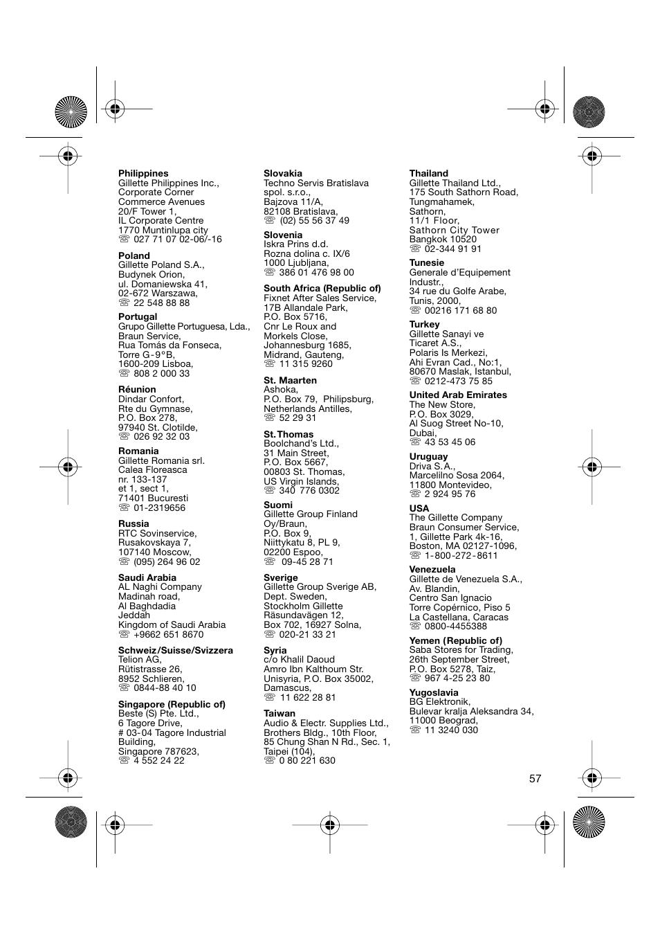 Braun BP2550 User Manual | Page 57 / 62