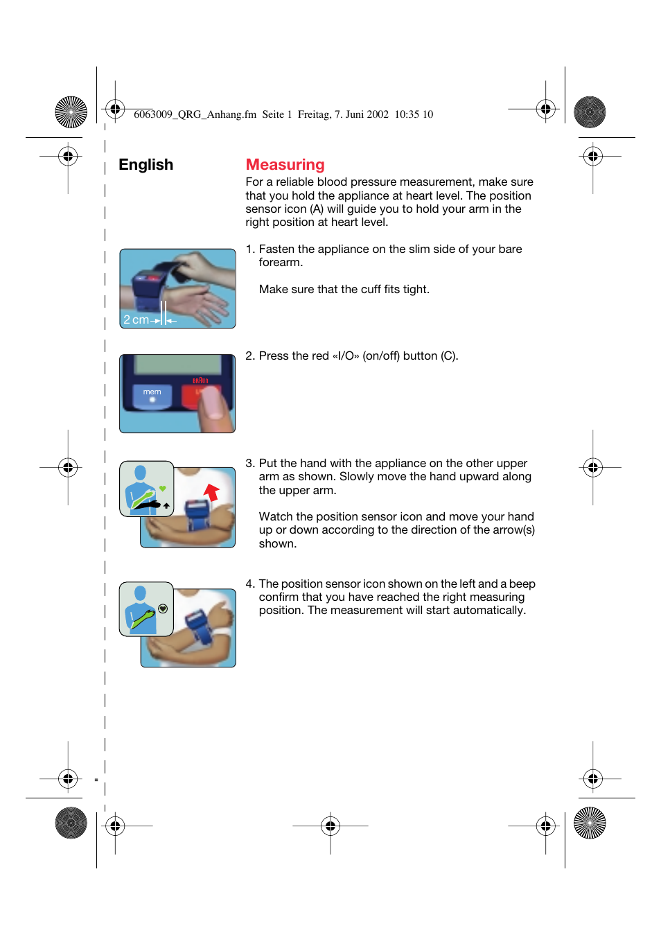 Measuring, English | Braun BP2550 User Manual | Page 58 / 62