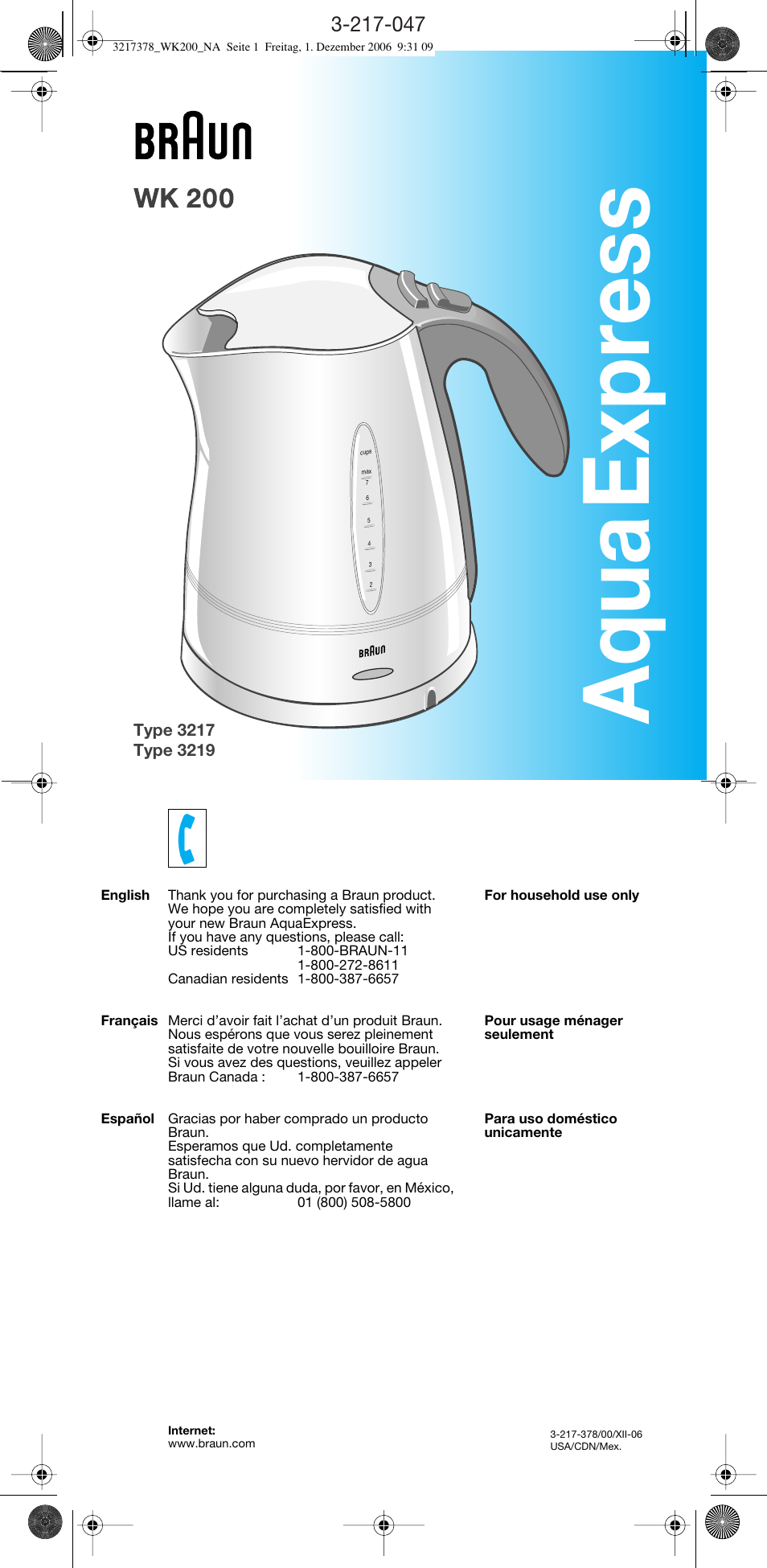 Braun 3219 User Manual | 8 pages