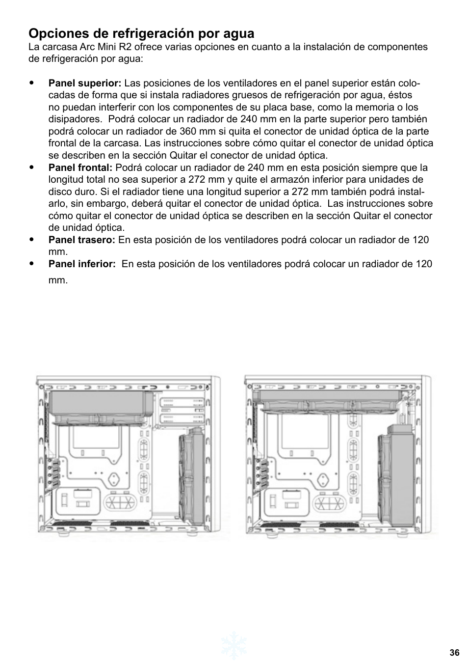 Opciones de refrigeración por agua | Fractal Design Arc Mini R2 User Manual | Page 37 / 45