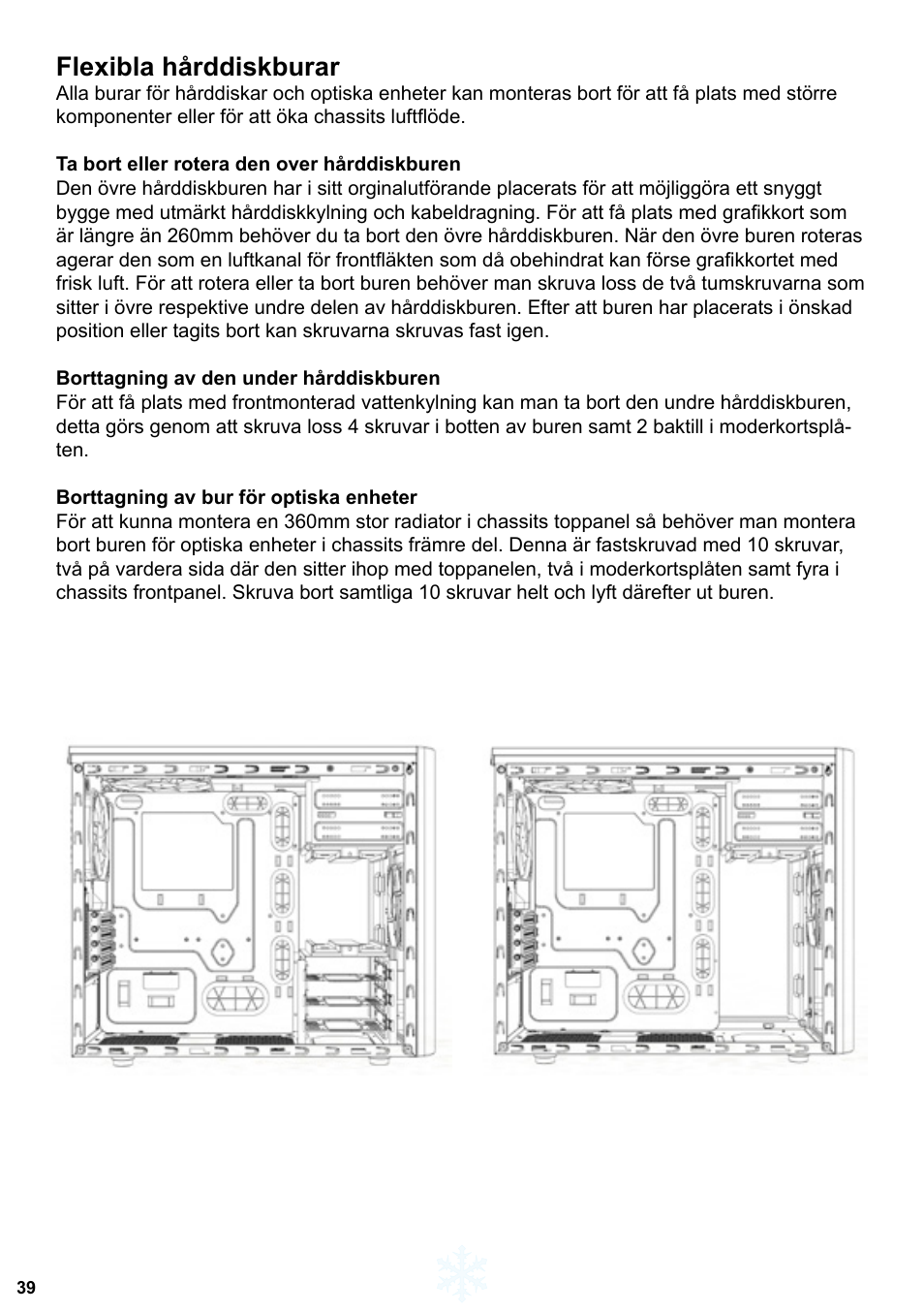 Flexibla hårddiskburar | Fractal Design Arc Mini R2 User Manual | Page 40 / 45