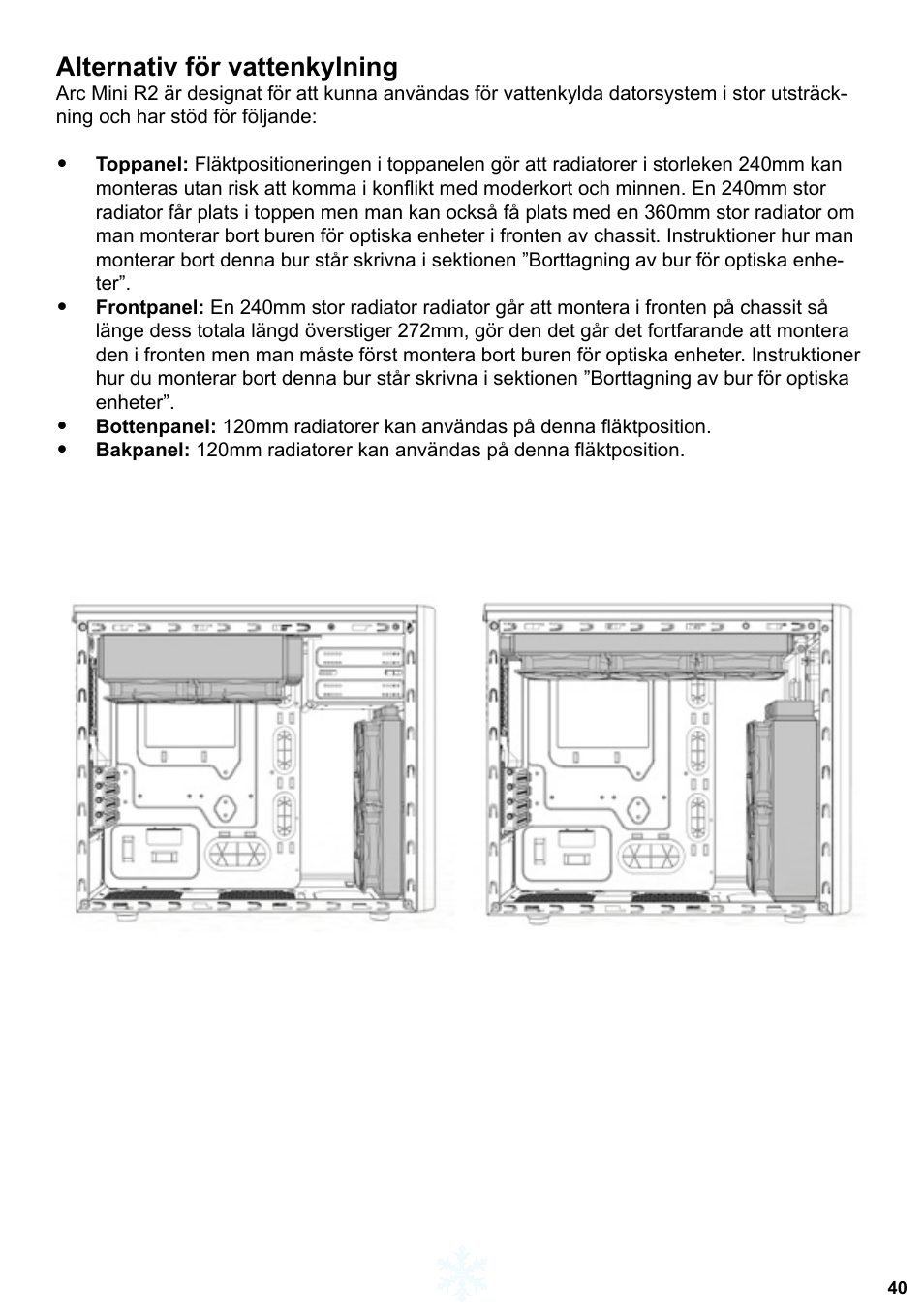 Alternativ för vattenkylning | Fractal Design Arc Mini R2 User Manual | Page 41 / 45
