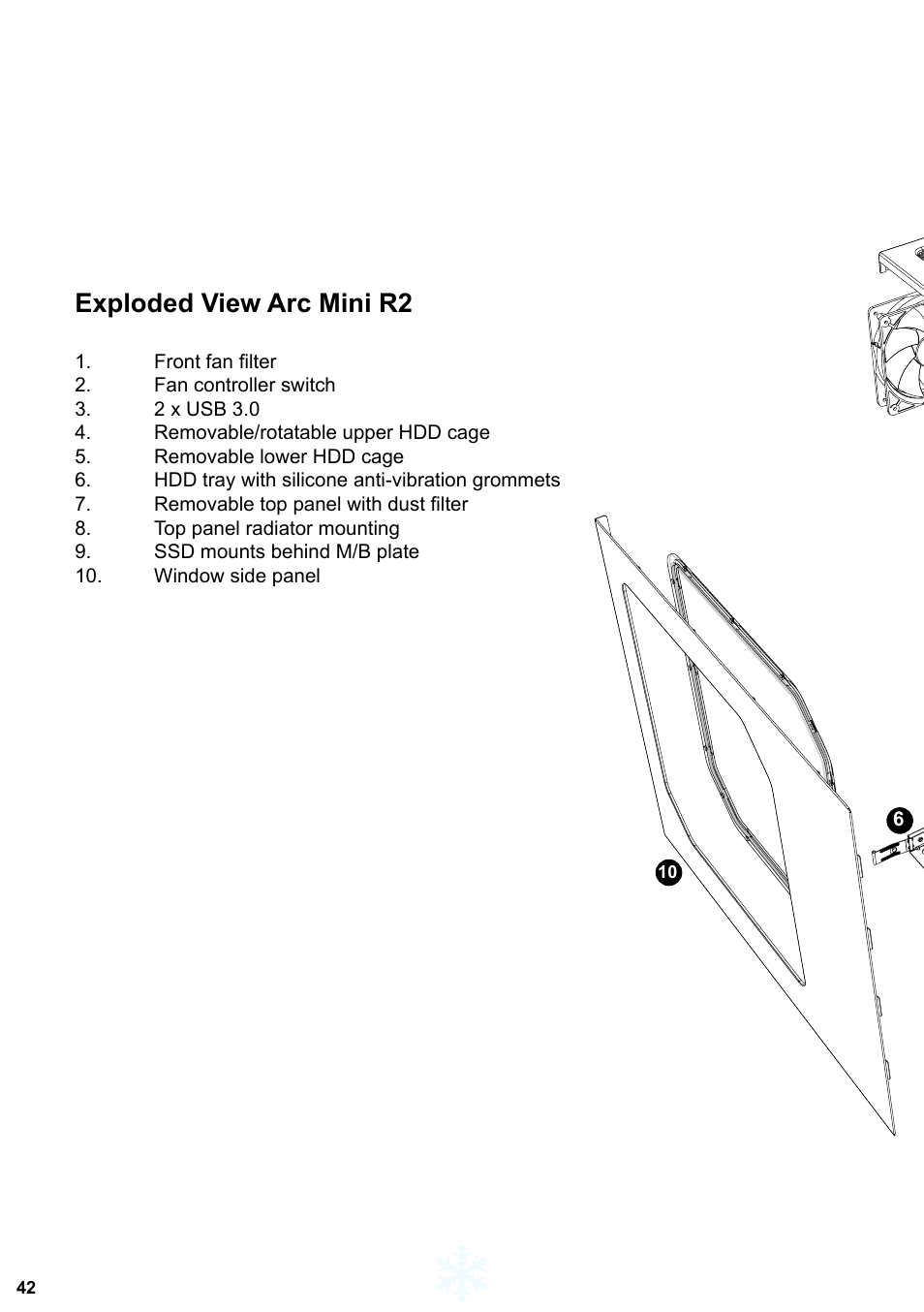 Exploded view arc mini r2 | Fractal Design Arc Mini R2 User Manual | Page 43 / 45