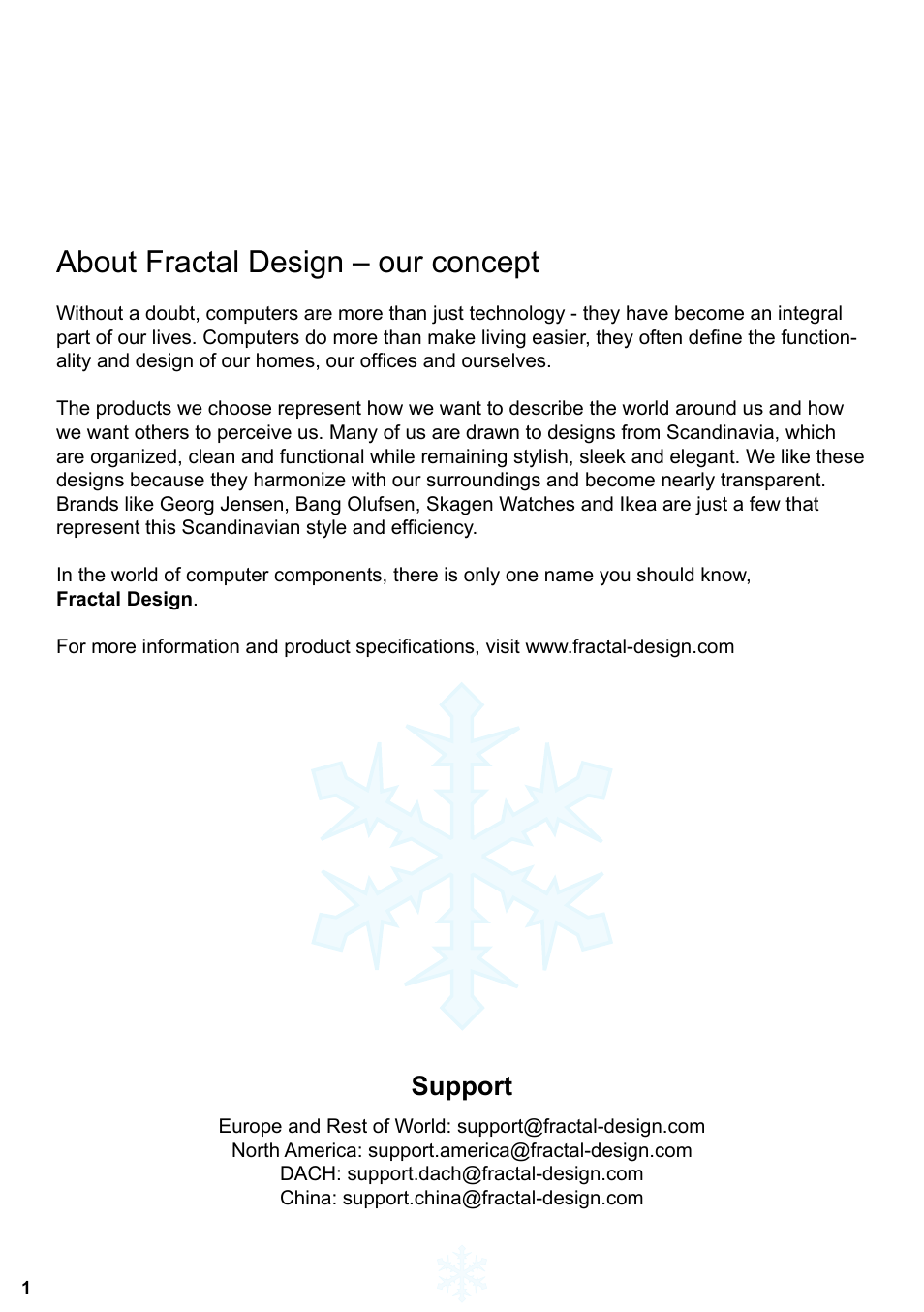 About fractal design – our concept, Support | Fractal Design Arc XL User Manual | Page 2 / 36