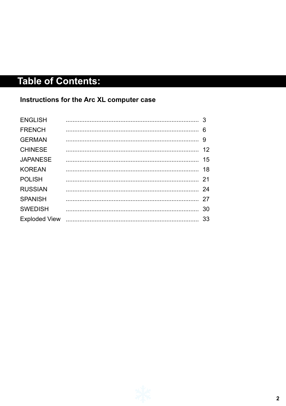 Fractal Design Arc XL User Manual | Page 3 / 36