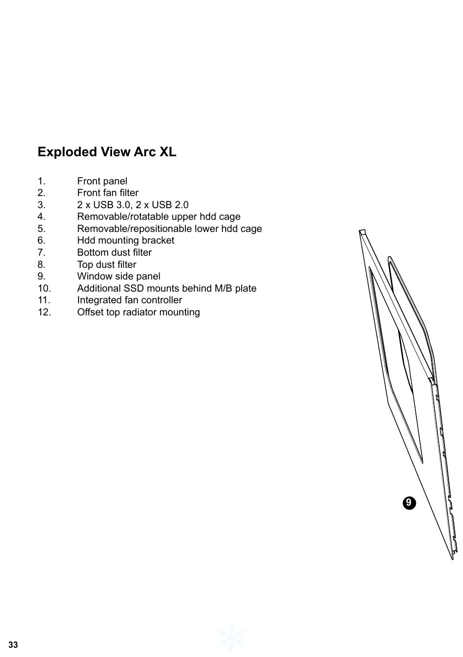 Exploded view arc xl | Fractal Design Arc XL User Manual | Page 34 / 36