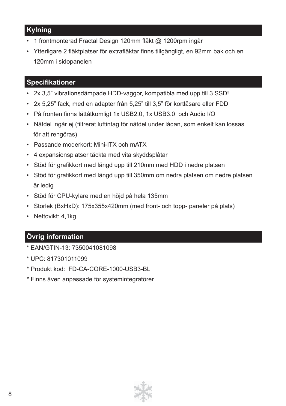 Fractal Design Core 1000 USB 3_0 User Manual | Page 10 / 38