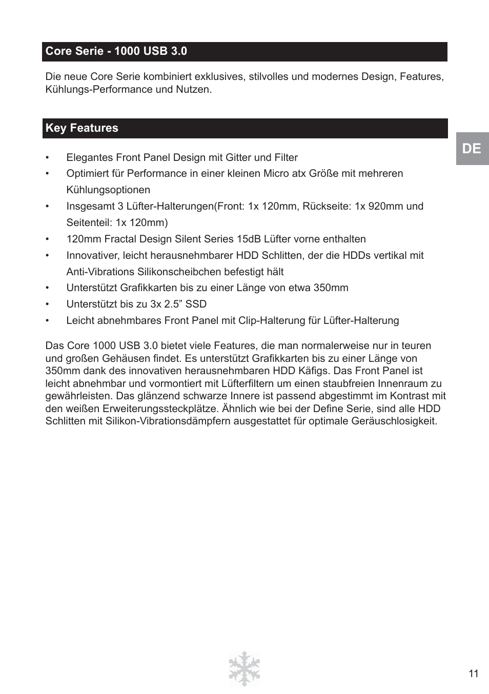 Fractal Design Core 1000 USB 3_0 User Manual | Page 13 / 38