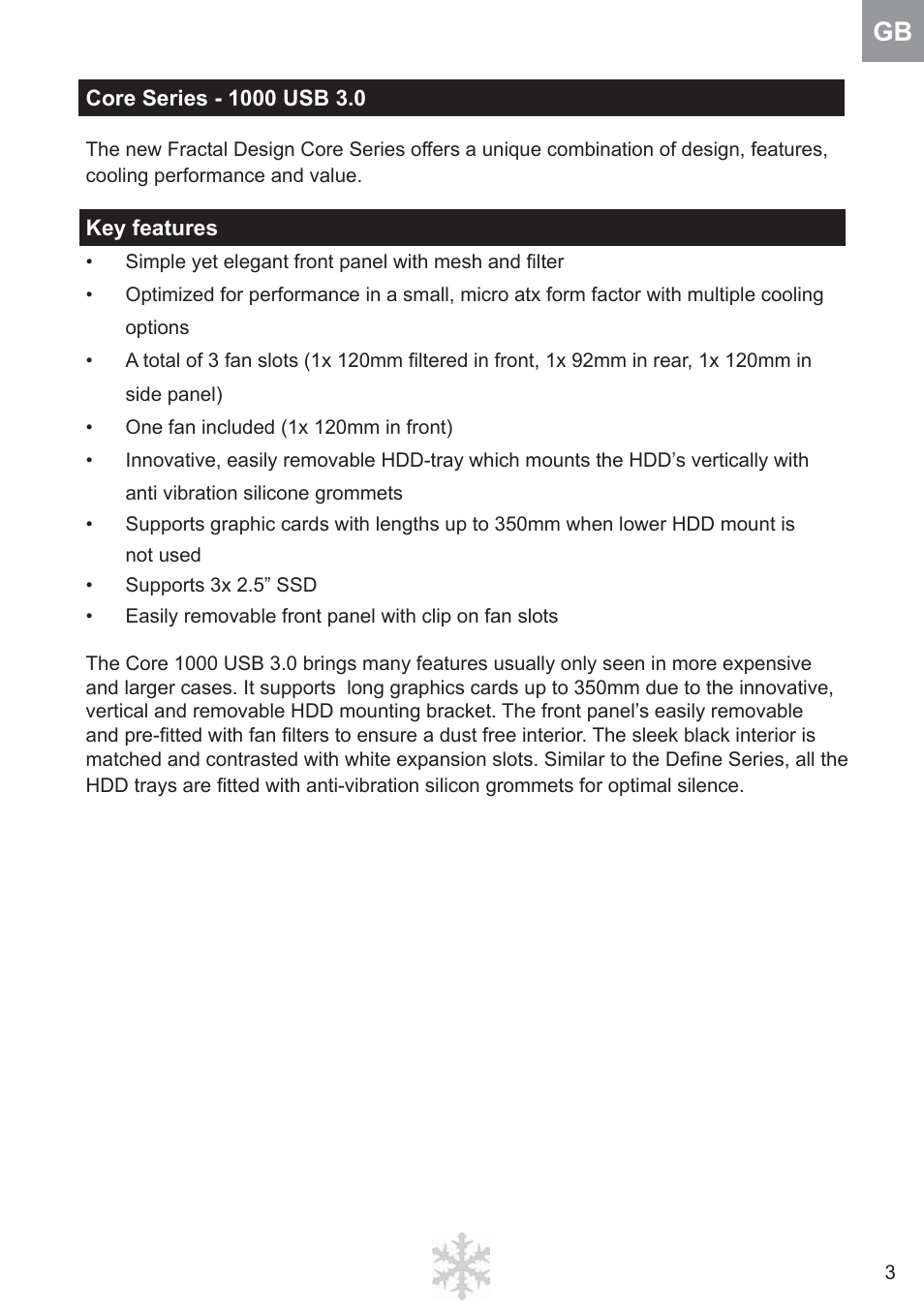 Fractal Design Core 1000 USB 3_0 User Manual | Page 5 / 38