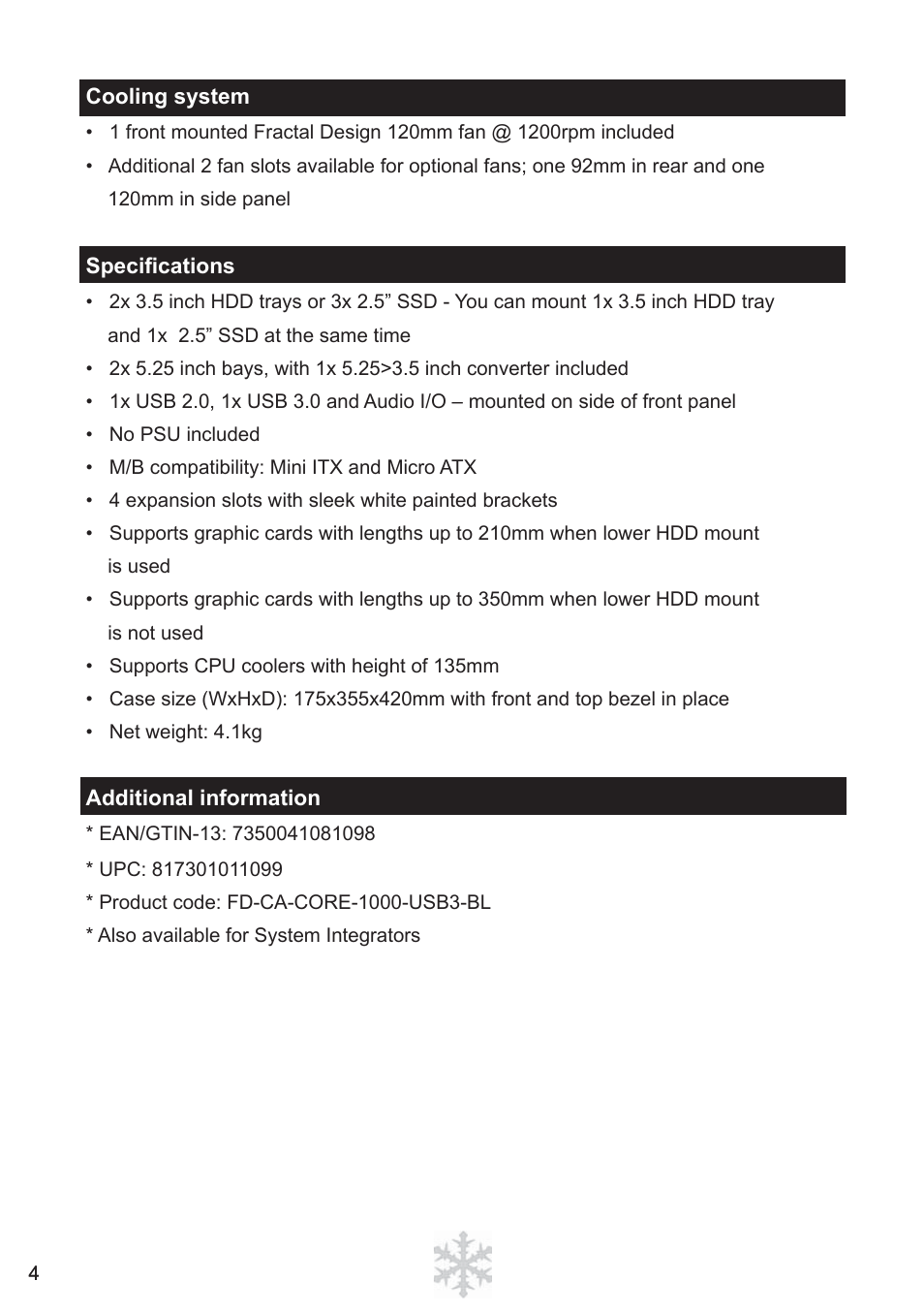 Fractal Design Core 1000 USB 3_0 User Manual | Page 6 / 38