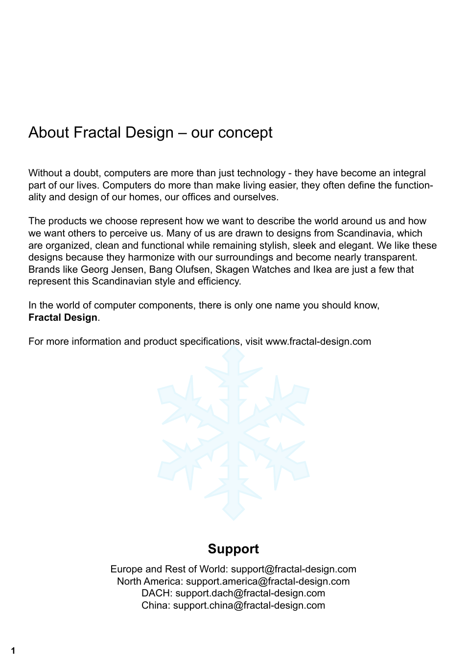 About fractal design – our concept, Support | Fractal Design Core 3000 USB 3_0 User Manual | Page 2 / 38