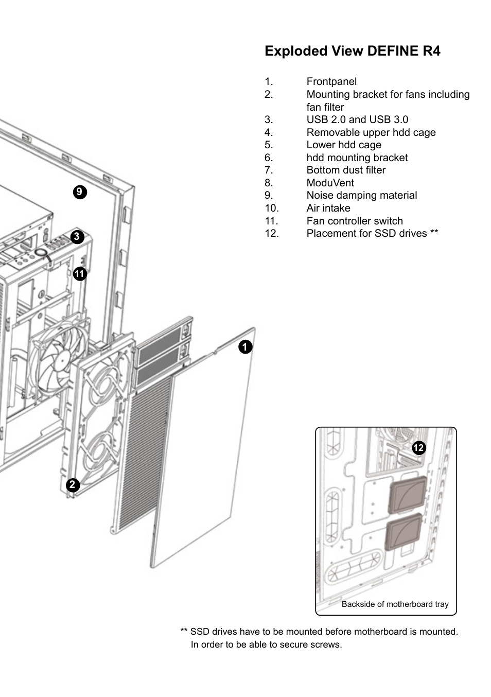 Exploded view define r4 | Fractal Design Define R4 Titanium Grey Window User Manual | Page 36 / 37