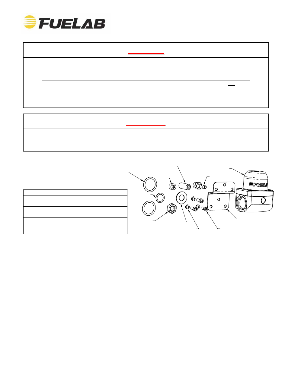 Fuelab 51503 Fuel Pressure Regulator User Manual | 4 pages