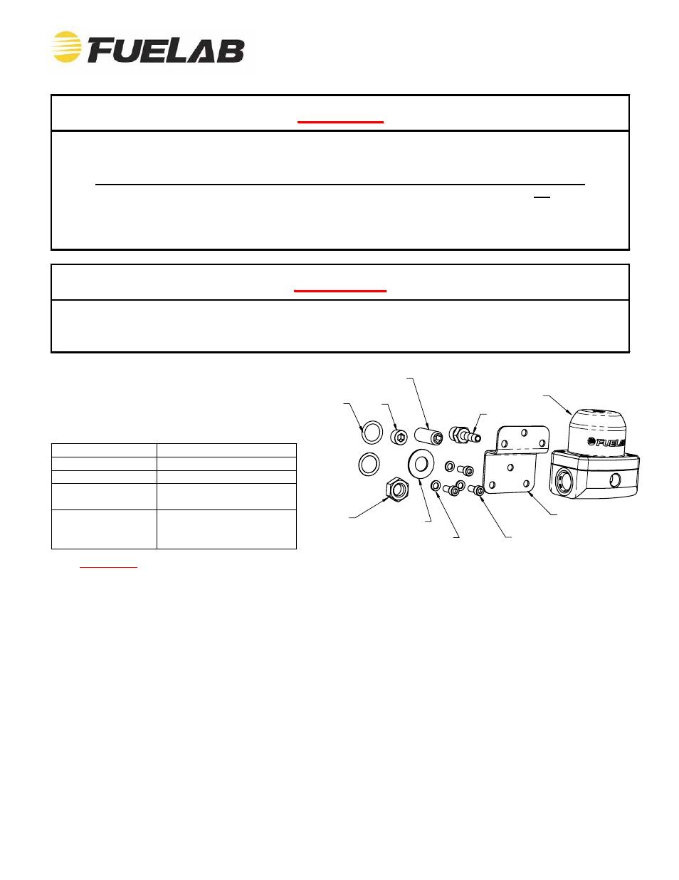 Fuelab 52501 Fuel Pressure Regulator User Manual | 4 pages