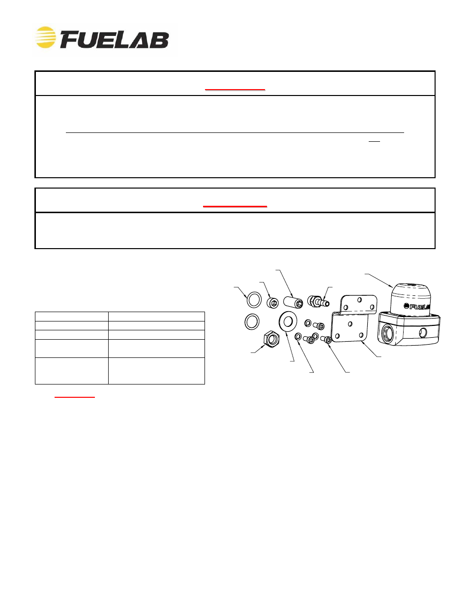 Fuelab 52502 Fuel Pressure Regulator User Manual | 4 pages