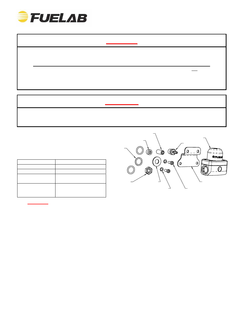 Fuelab 53501 Fuel Pressure Regulator User Manual | 4 pages