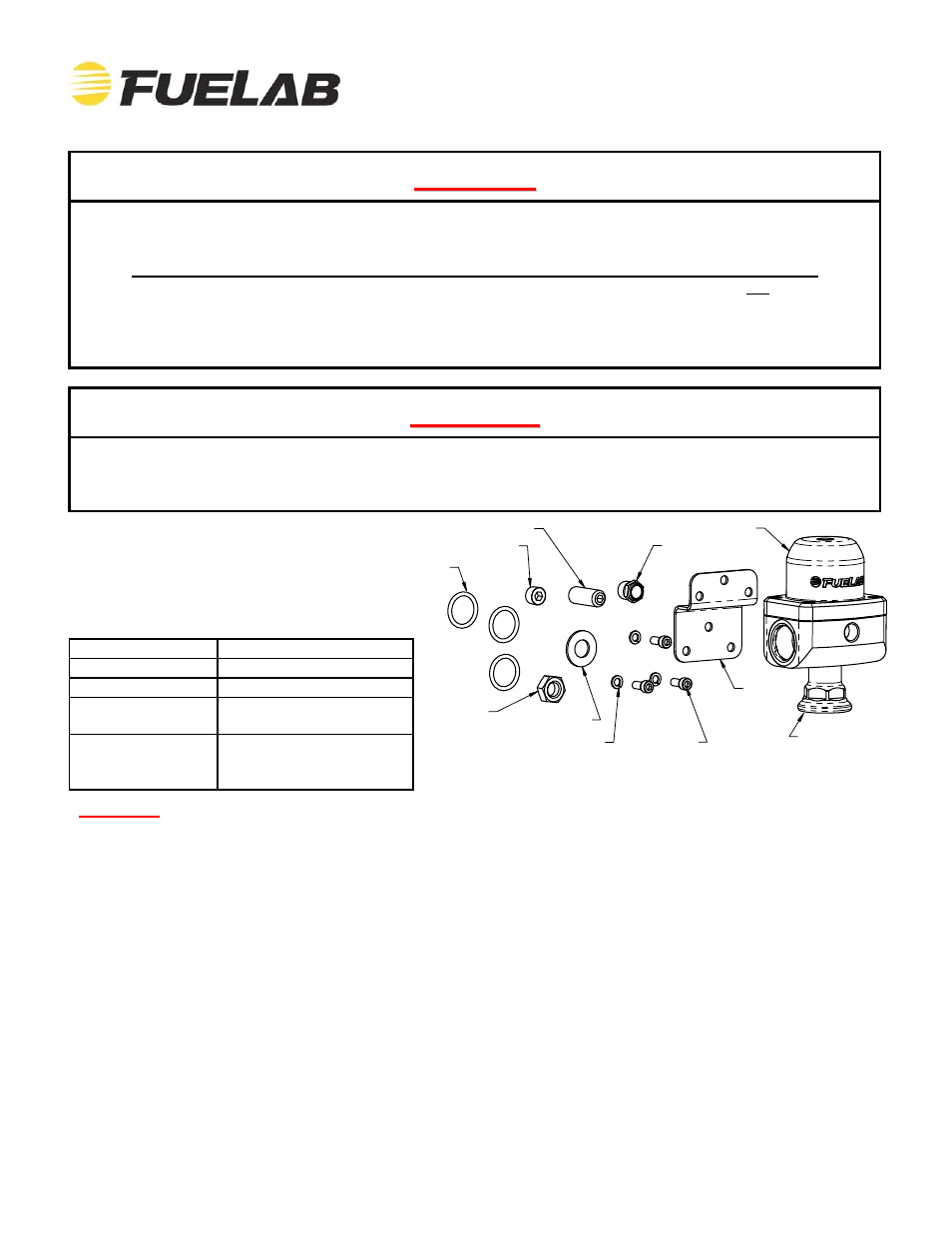 Fuelab 55501 Fuel Pressure Regulator User Manual | 4 pages