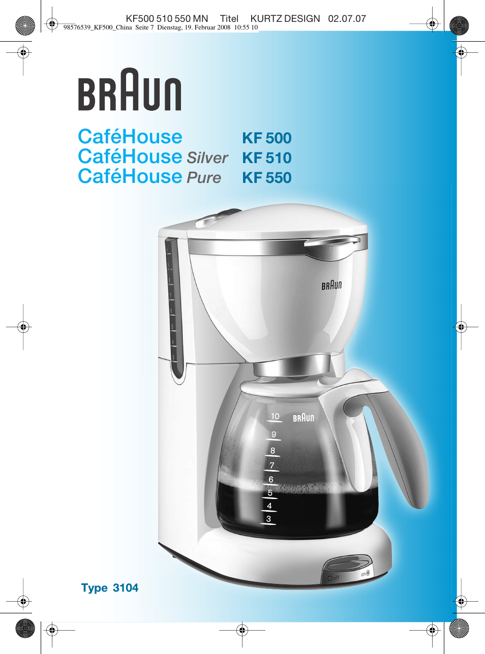 Braun CafHouse KF 500 User Manual | 6 pages