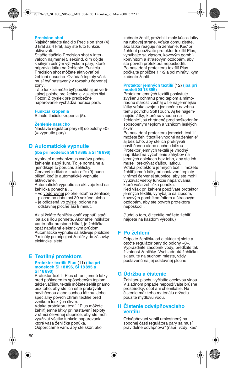 Braun TexStyle SI 18.896 User Manual | Page 50 / 77