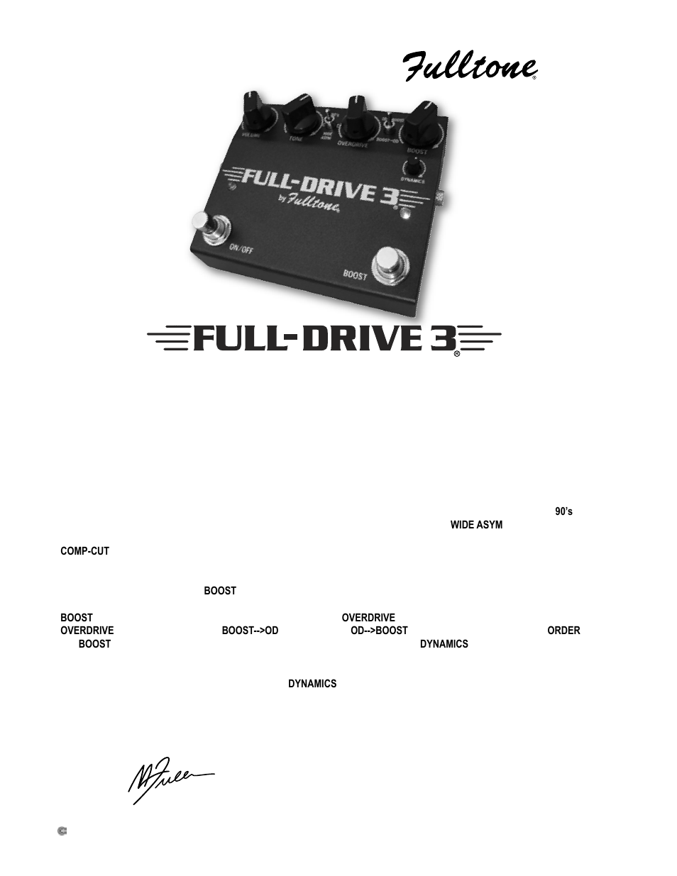 Fulltone Fulldrive 3 User Manual | 2 pages