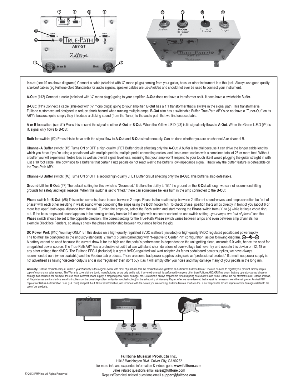 Fulltone True-Path ABY-ST User Manual | Page 2 / 2