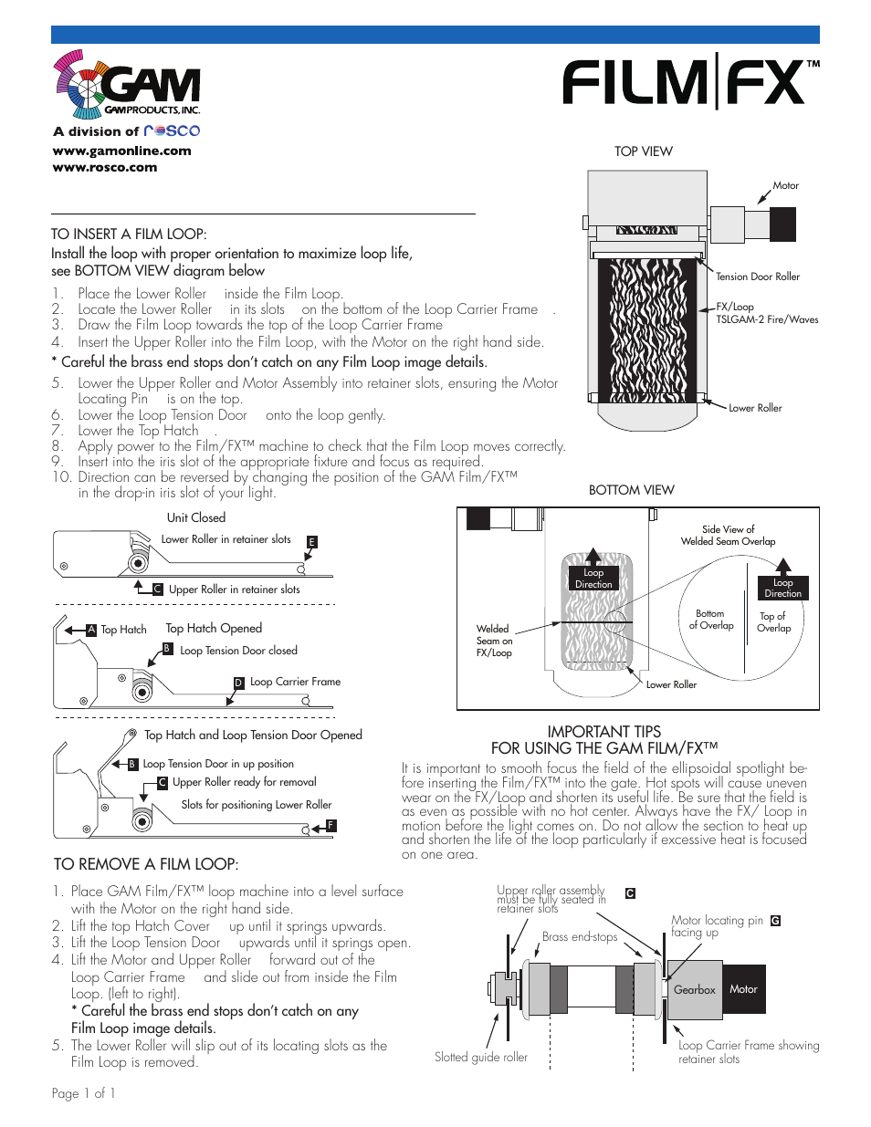 GAM Film-FX User Manual | 1 page