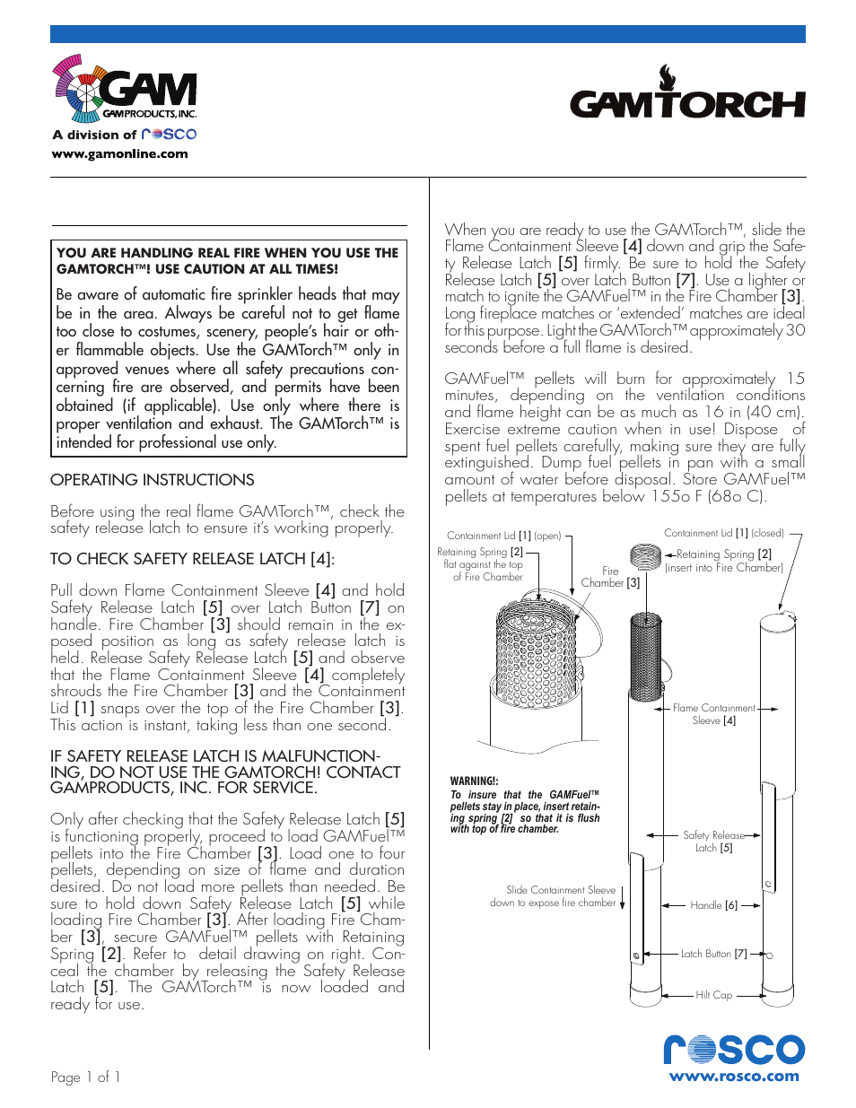 GAM GAMTorch RFRF777 User Manual | 1 page