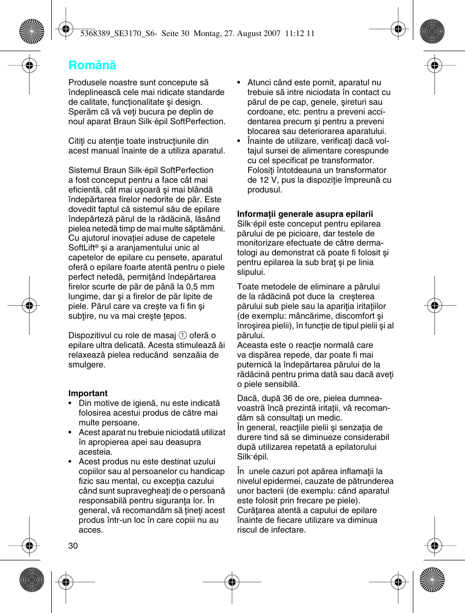Românå | Braun 3270 User Manual | Page 29 / 63