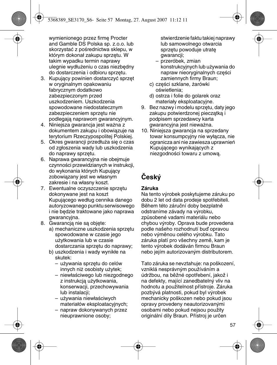 Âesk | Braun 3270 User Manual | Page 56 / 63