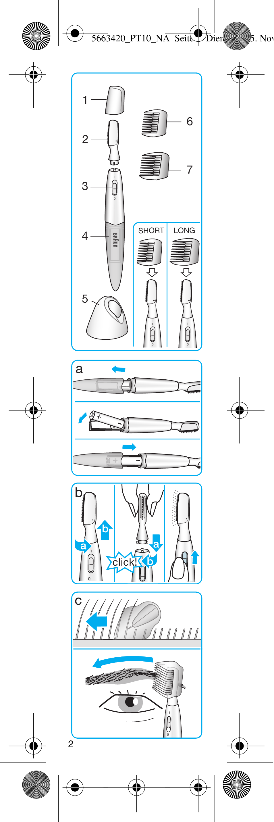 Ab c, Click | Braun PT10 User Manual | Page 2 / 12