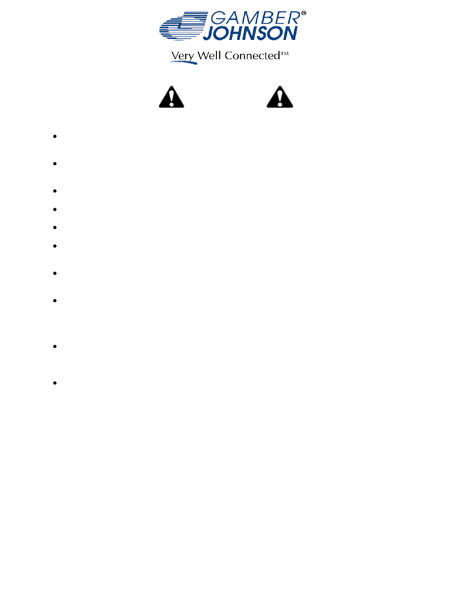 Warning | Gamber-Johnson 7160-0557 User Manual | Page 2 / 3