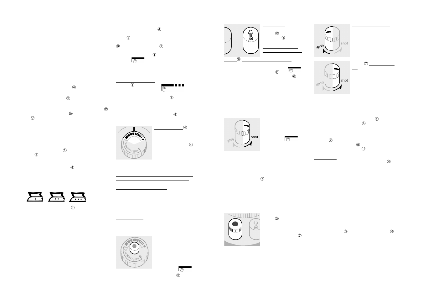 Praktical guidelines, To fill iron, Selecting the temperature | Spray, shot of steam, jet of steam, Dry ironing, Steam ironing, Storage, Maintenance and cleaning | Braun PV 2010 User Manual | Page 3 / 4