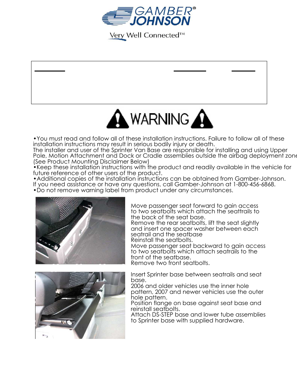 Gamber-Johnson 7160-0036 User Manual | 2 pages