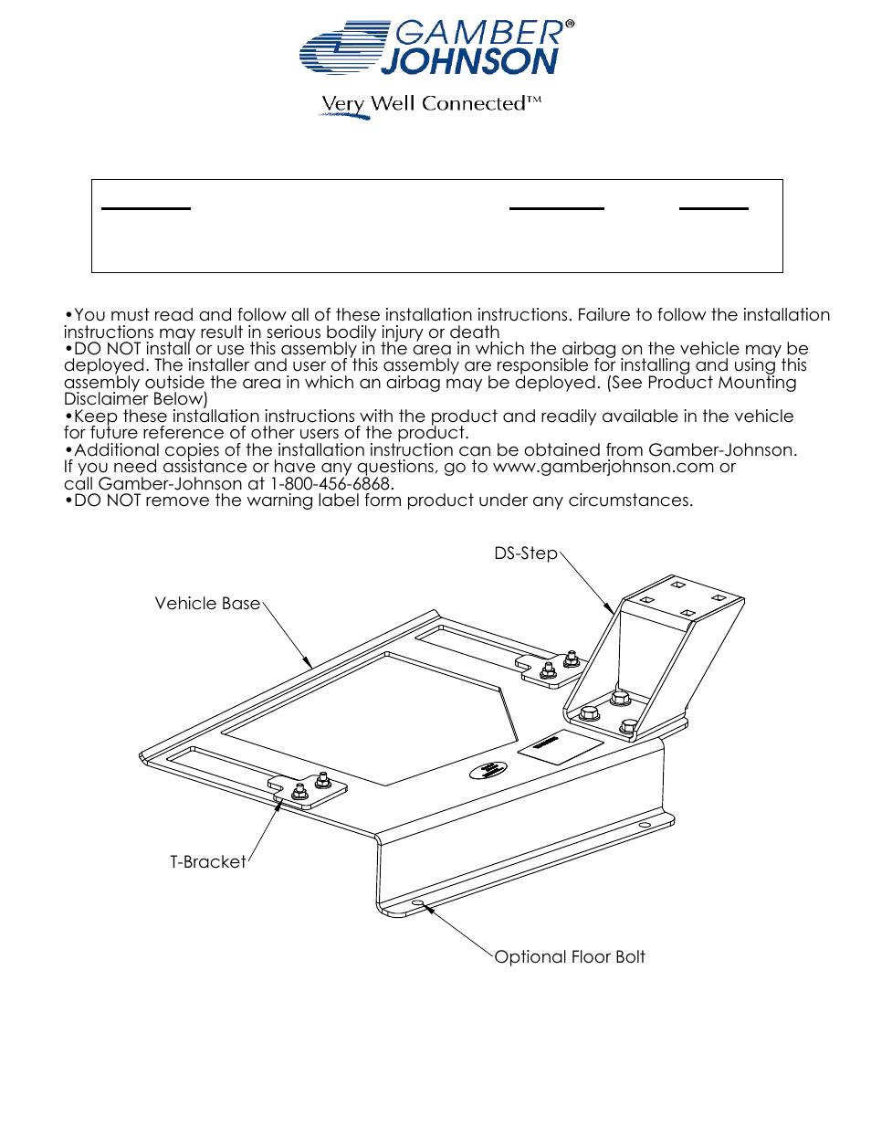 Gamber-Johnson 7160-0512 User Manual | 3 pages