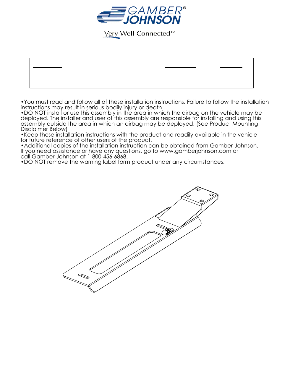 Gamber-Johnson 7160-0527 User Manual | 2 pages