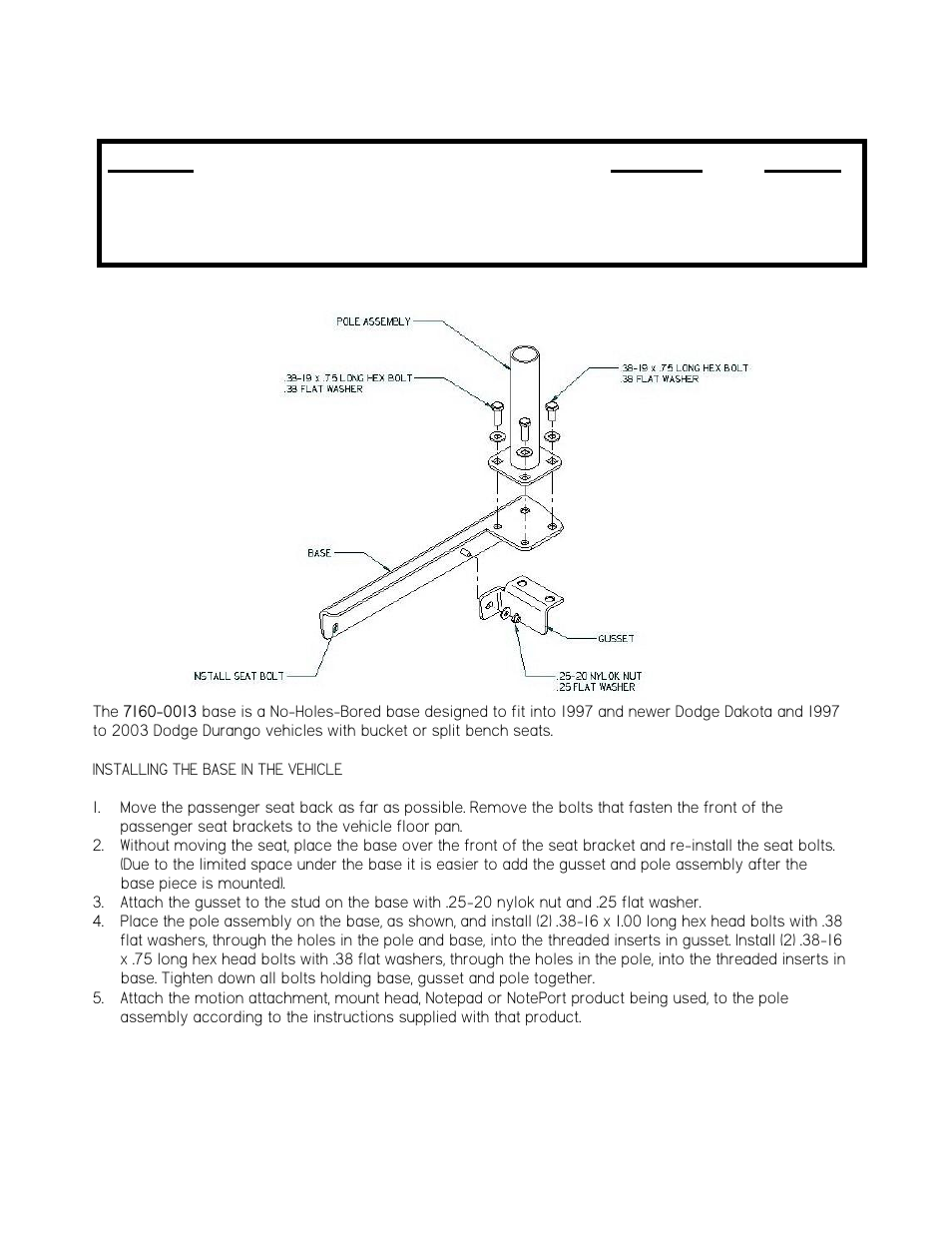 Gamber-Johnson 7160-0013 User Manual | 1 page