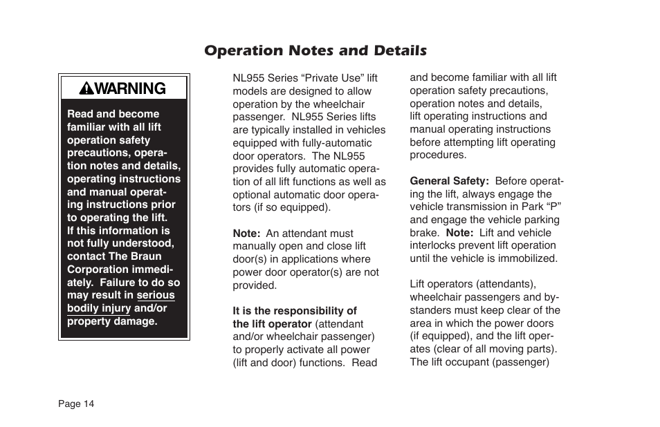 Warning | Braun NL955 User Manual | Page 16 / 55