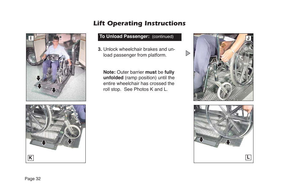 Lift operating instructions | Braun NL955 User Manual | Page 34 / 55