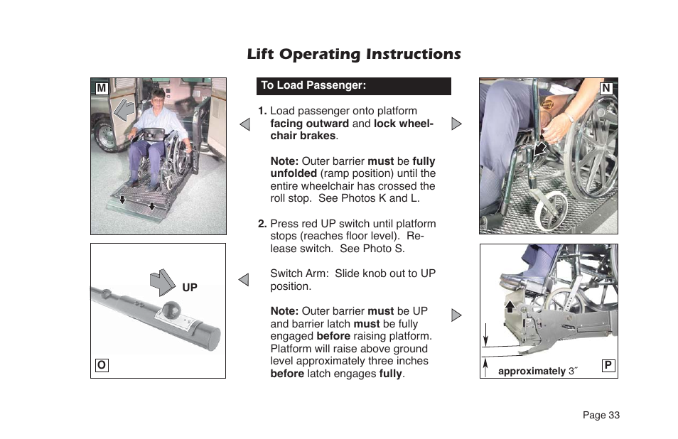 Lift operating instructions | Braun NL955 User Manual | Page 35 / 55