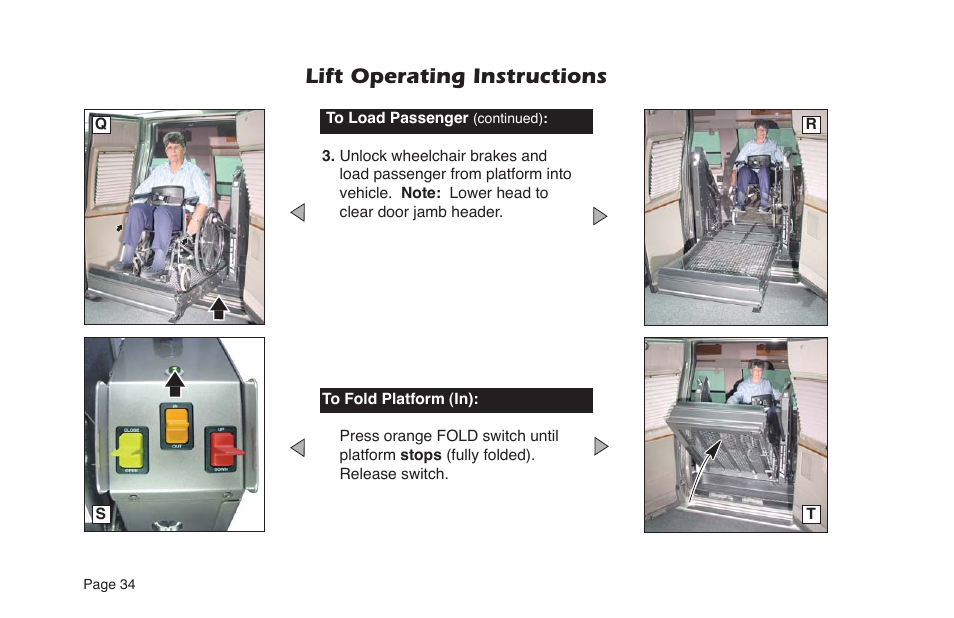 Lift operating instructions | Braun NL955 User Manual | Page 36 / 55