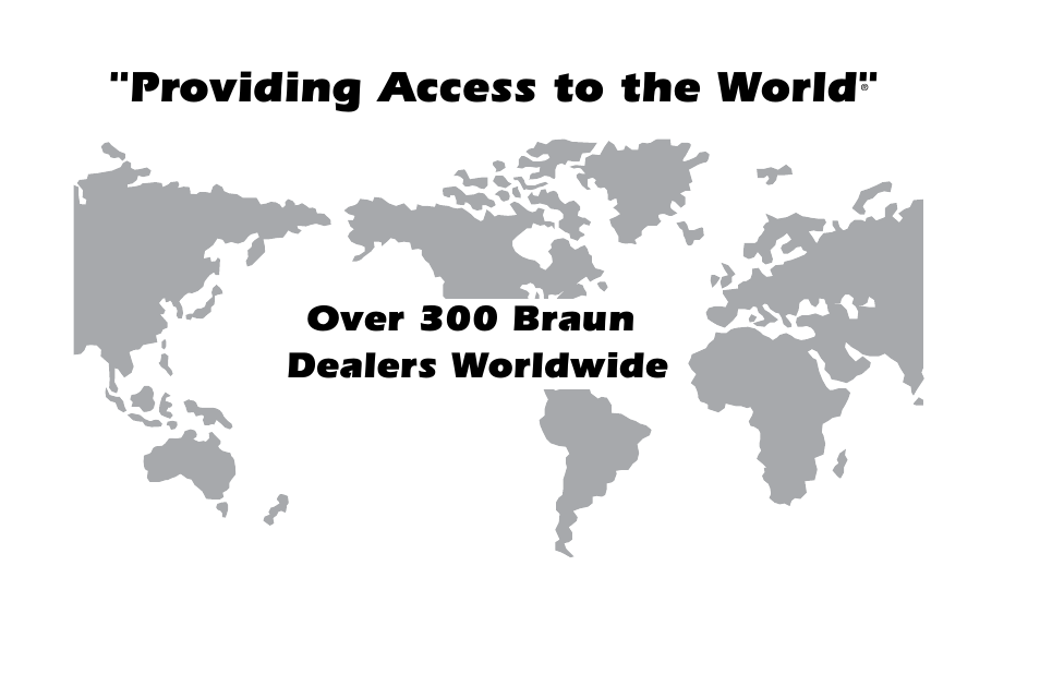 Providing access to the world, Over 300 braun dealers worldwide | Braun NL955 User Manual | Page 54 / 55