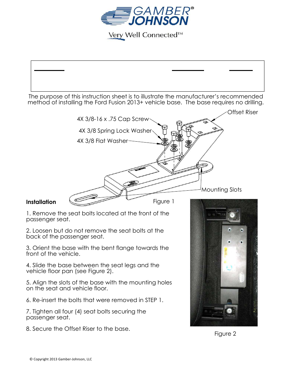 Gamber-Johnson 7160-0260 User Manual | 1 page