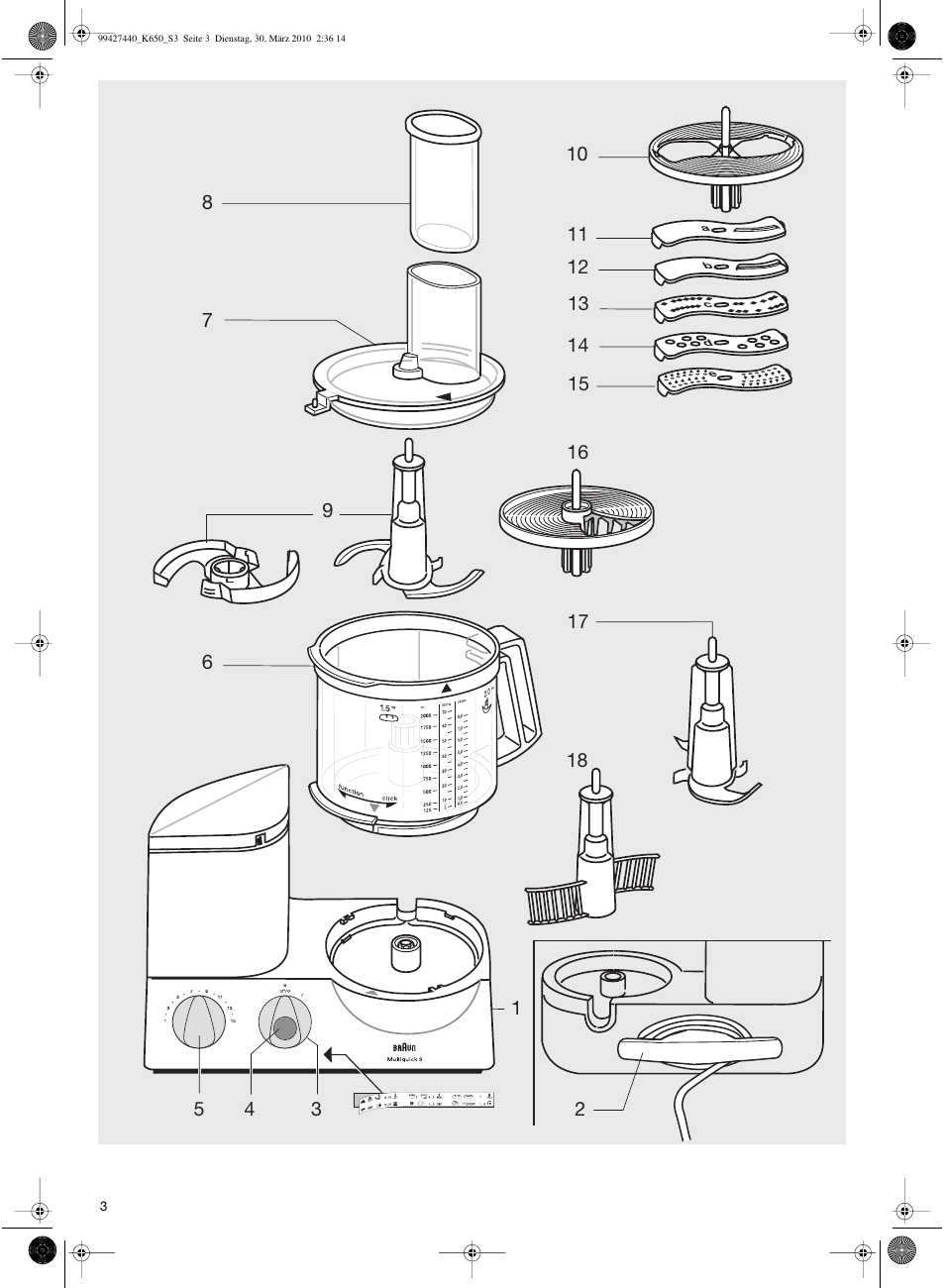 Braun MULTIQUICK 3 K 600 User Manual | Page 3 / 18