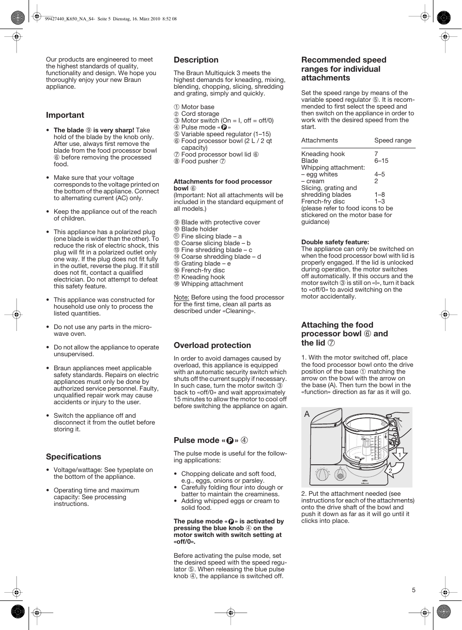 Braun MULTIQUICK 3 K 600 User Manual | Page 5 / 18