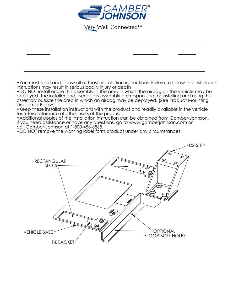 Gamber-Johnson 7160-0520 User Manual | 3 pages