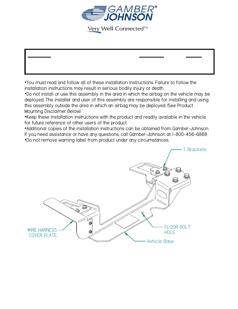 Gamber-Johnson 7160-0381 User Manual | 3 pages