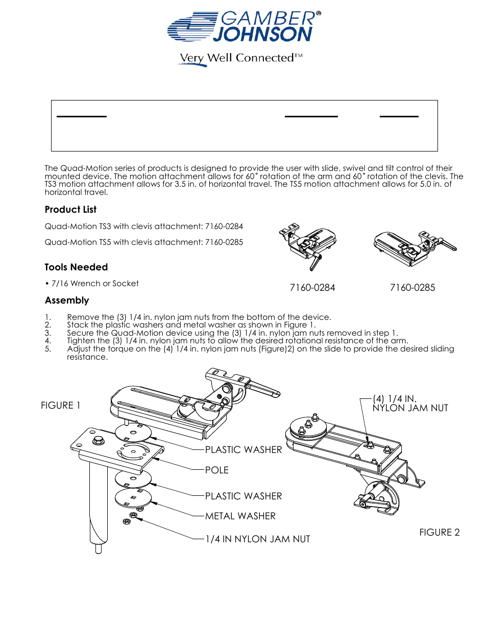 Gamber-Johnson 7160-0284 User Manual | 1 page
