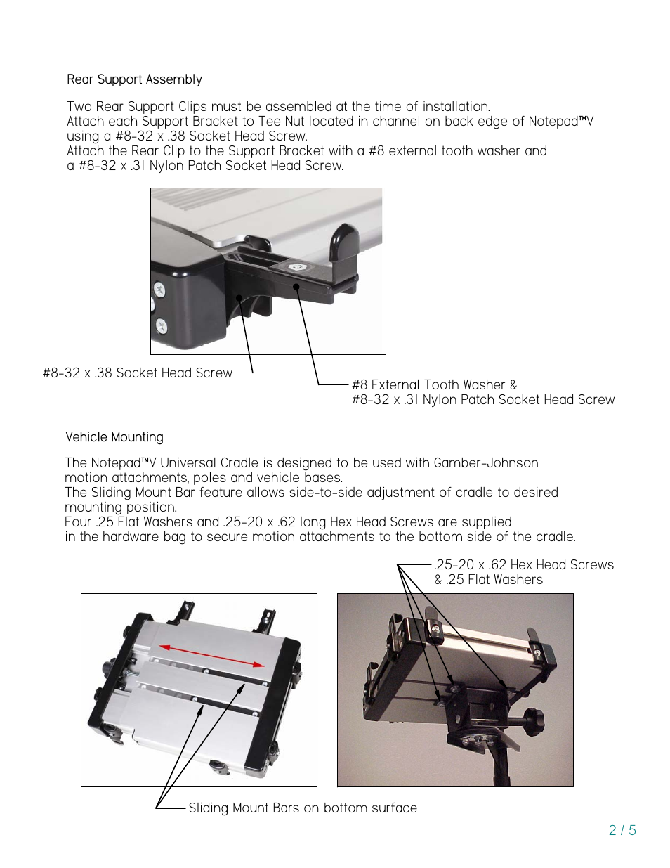 Gamber-Johnson 7160-0252 User Manual | Page 2 / 5